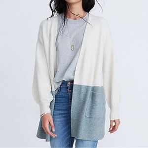 Madewell Wool Alpaca Blend Edgewater Bubble Sleeve Cardigan